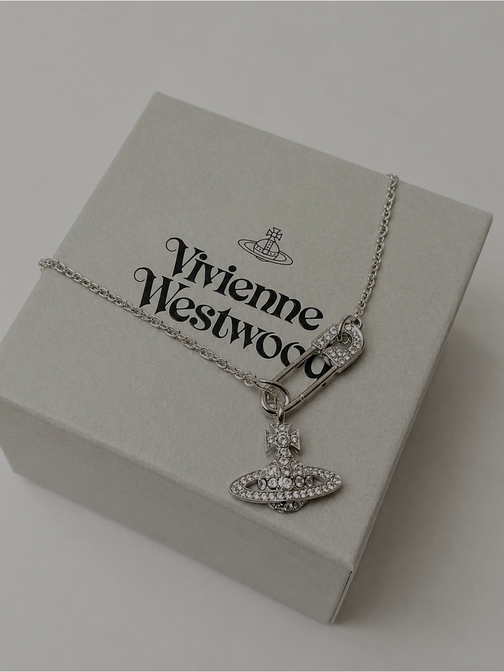 Vivienne Westwood Lucrece Crystal Orb Pendant Necklace – Silver - Picture 1 of 11